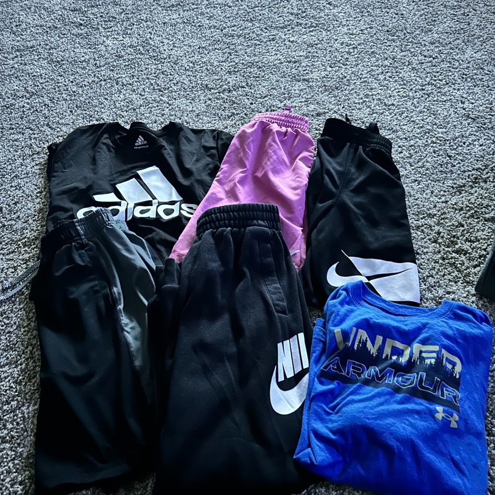 Nike, ADIDAS, and UA boys clothes lot size Youth Medium